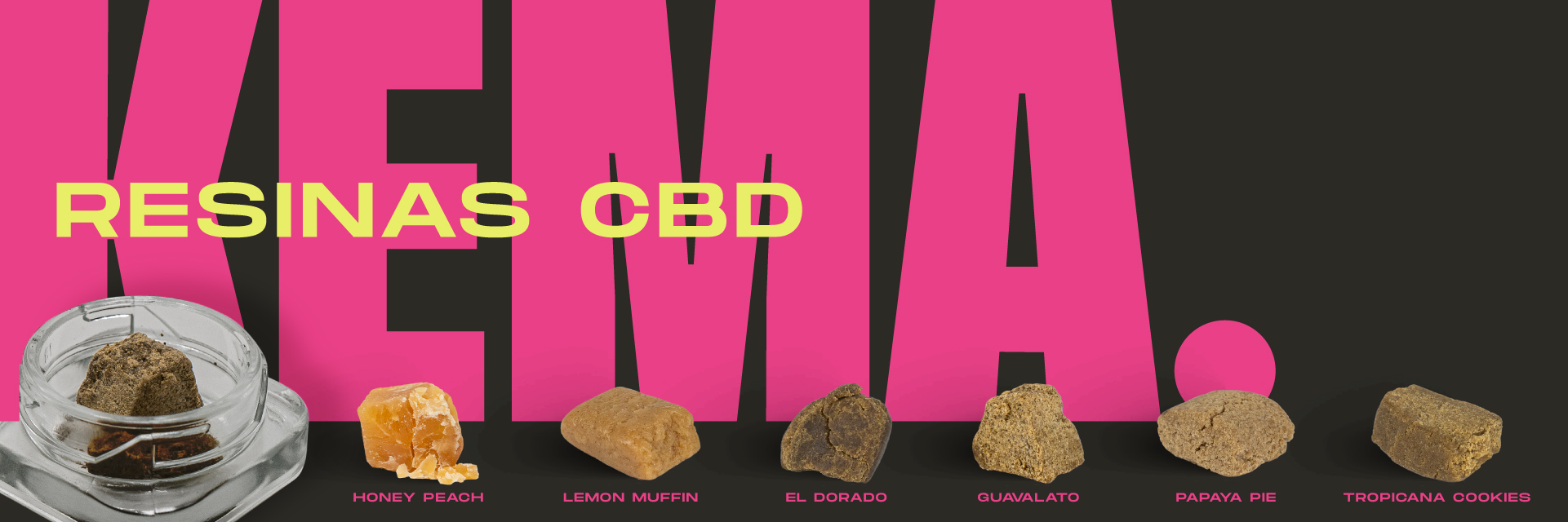 Banner principal de hash CBD y resinas KEMA