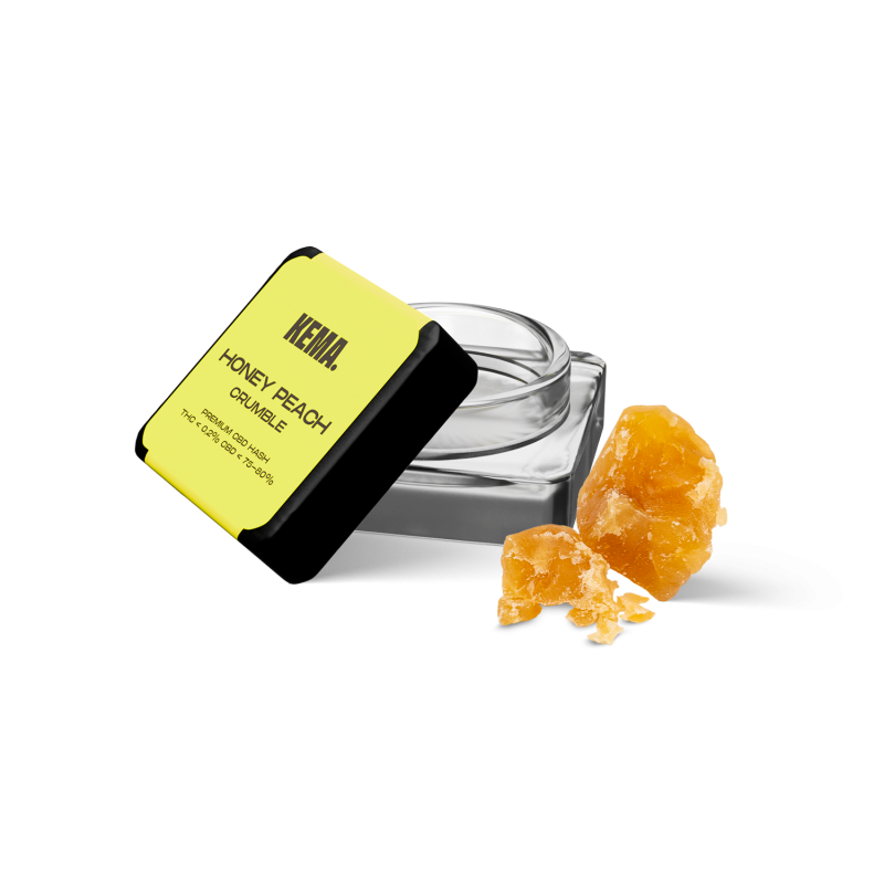 Envase abierto de 3 g y hash Crumble - Honey Peach KEMA