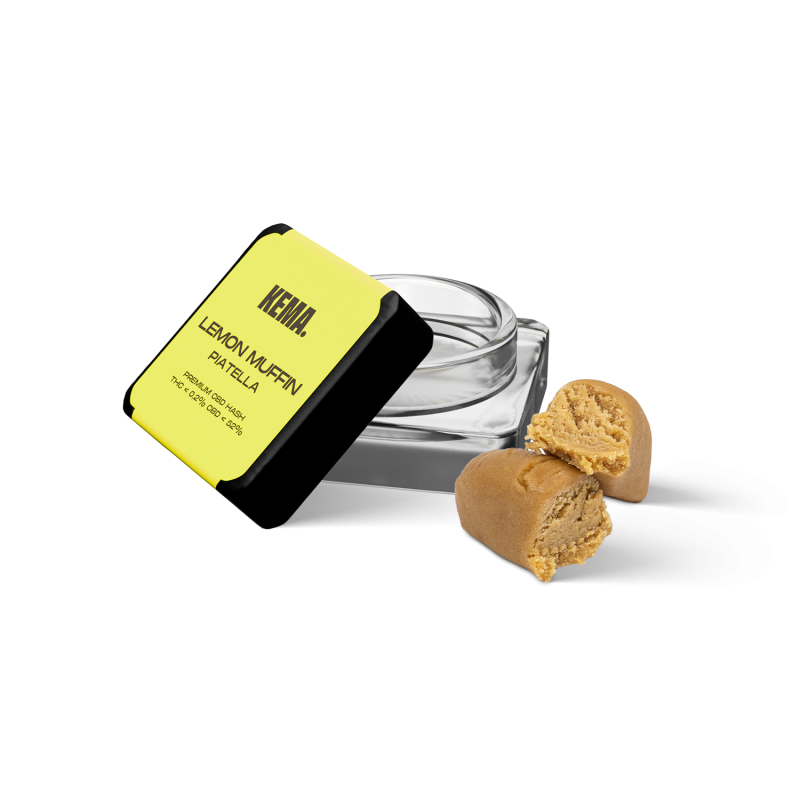 Envase abierto de 3 g y hash Piattella - Lemon Muffin KEMA